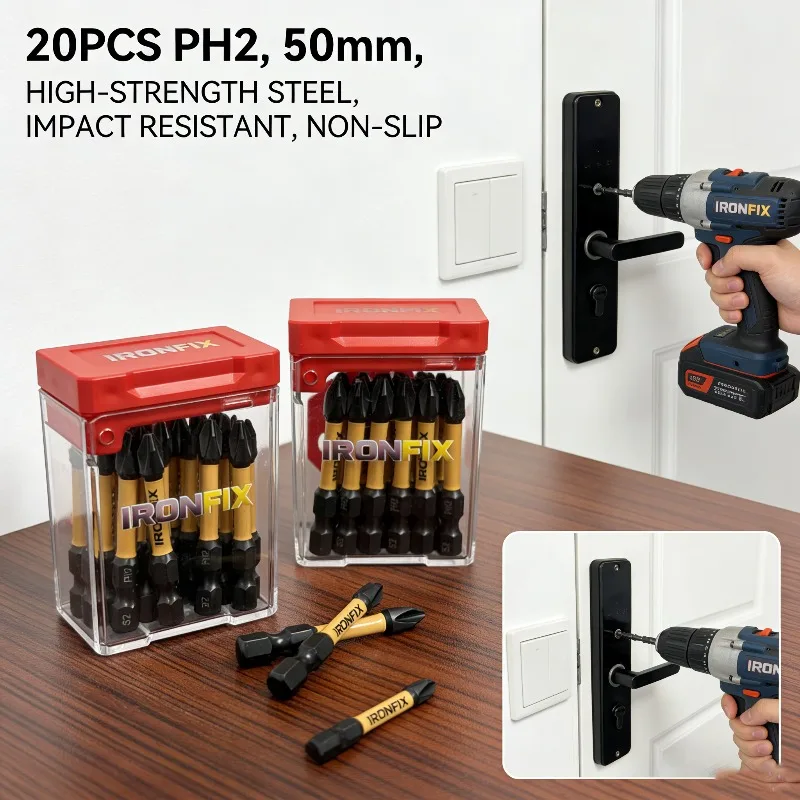 Durable 20pcs PH2 Screwdriver Bits In Box High Hardness S2 Steel Magnetic Tip For Electric Screwdriver Drill Bit Set Hardware - view 2