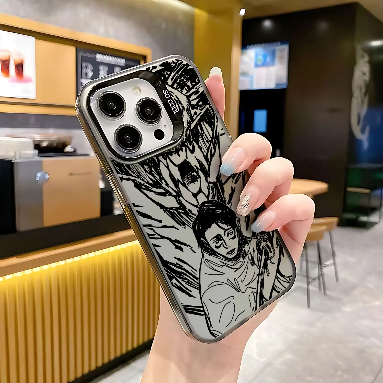 Black Anime Jujutsu Kaisen Case for Samsung A73 A72 A55 A54 A53 A35 A34 A33 A32 A30 A24 A23 A22 A14 A05 4G 5G Matte Shockproof