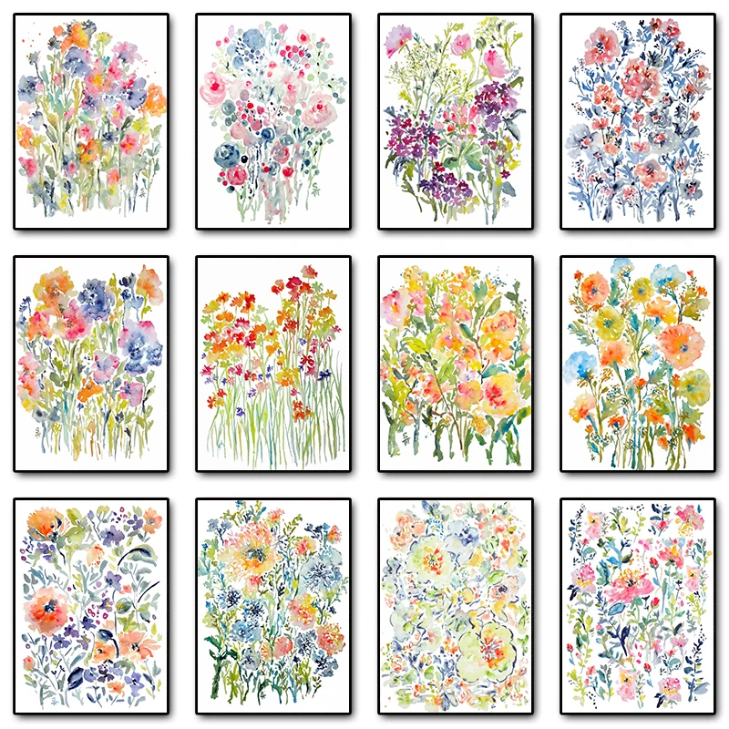 Resin Art Flowers - Watercolor Flowers Posters and Prints Diamond