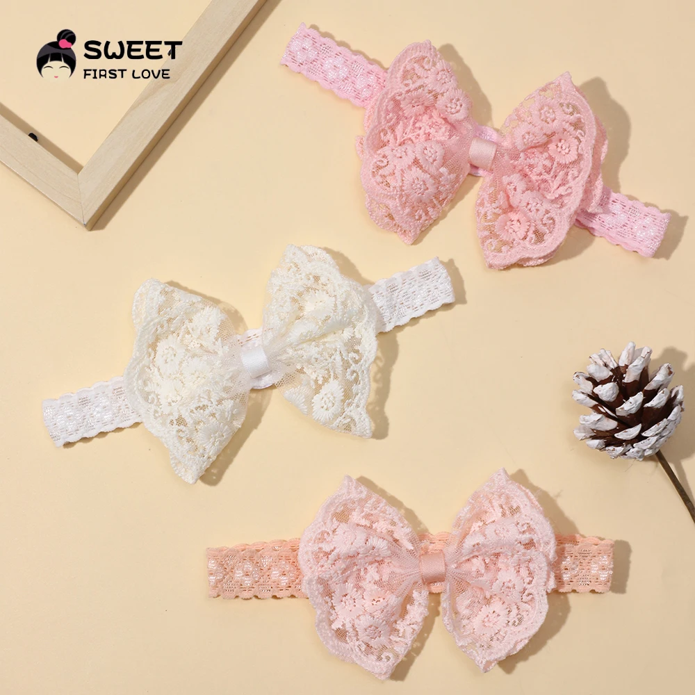 Headbands for Girl Soft Elastic Lace Bow Baby Girl Hair Band Children Turban Kids Headwear Hair Accessories for Newborn Infant