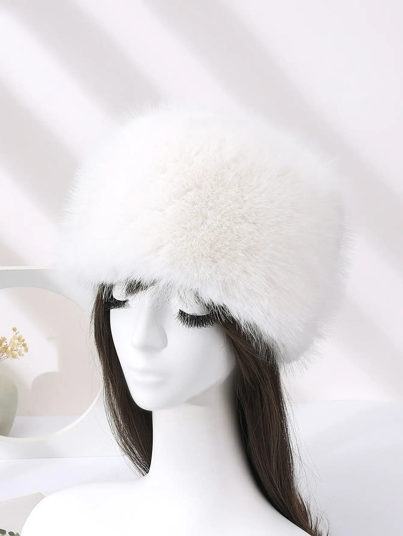 2023 Winter Thick Furry Hairband Fluffy Russian Faux Fur Women Girl Fur Headband Hat Winter Outdoor Earwarmer Ski Hats Hot