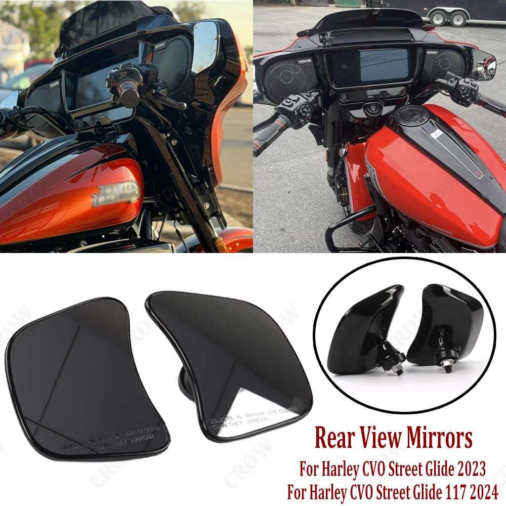 

New Motorcycle Accessories Rearview Mirror Rear Side Fairing Mount Black For Harley Touring CVO Street Glide 117 2024