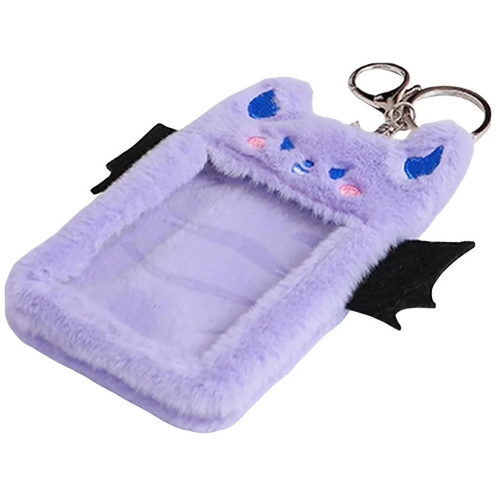 Plush Card Holder Office Id Holders Sleeves Replace Clip Credit Alloy Keychain Cover Badge