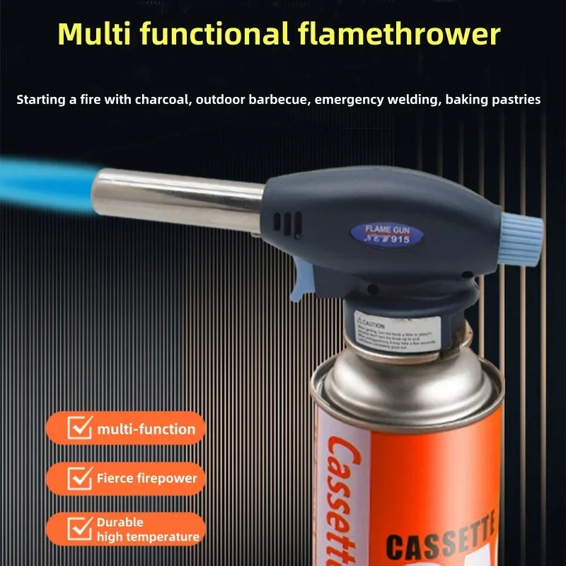 

915 Spray Gun Head Portable Card Type Liquefied Gas Flamethrower Holder for Outdoor Camping Barbecue Baking Kitchen Tools