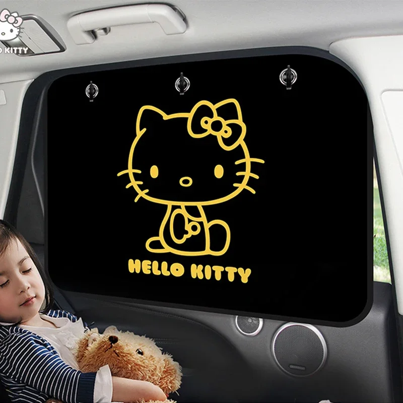 

Sanrio автомобильная занавеска солнцезащитный козырек на присоске боковая занавеска защита от солнца защита конфиденциальности мультфильм Hello Kitty украшение автомобиля подарок