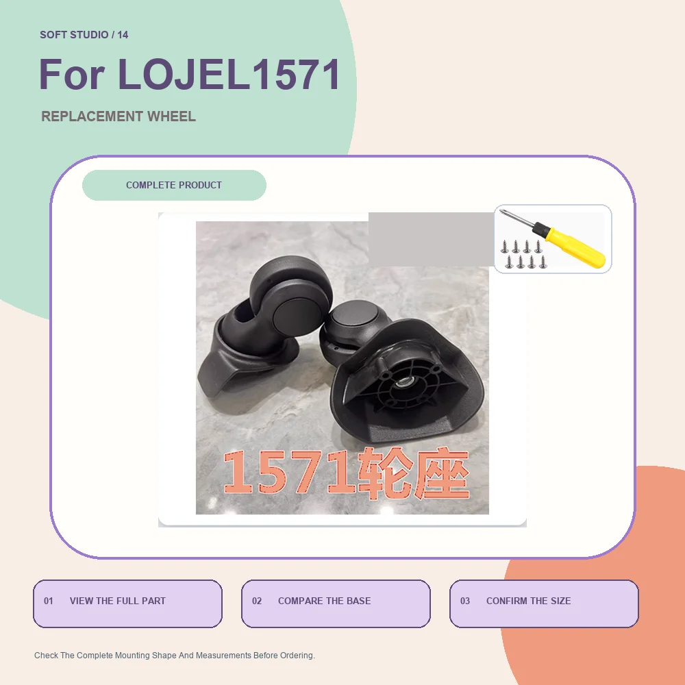 Smooth Rolling Suitcase Replacement Wheel For Crown LOJEL1571 Silent Suitcase Caster Repair Accessory
