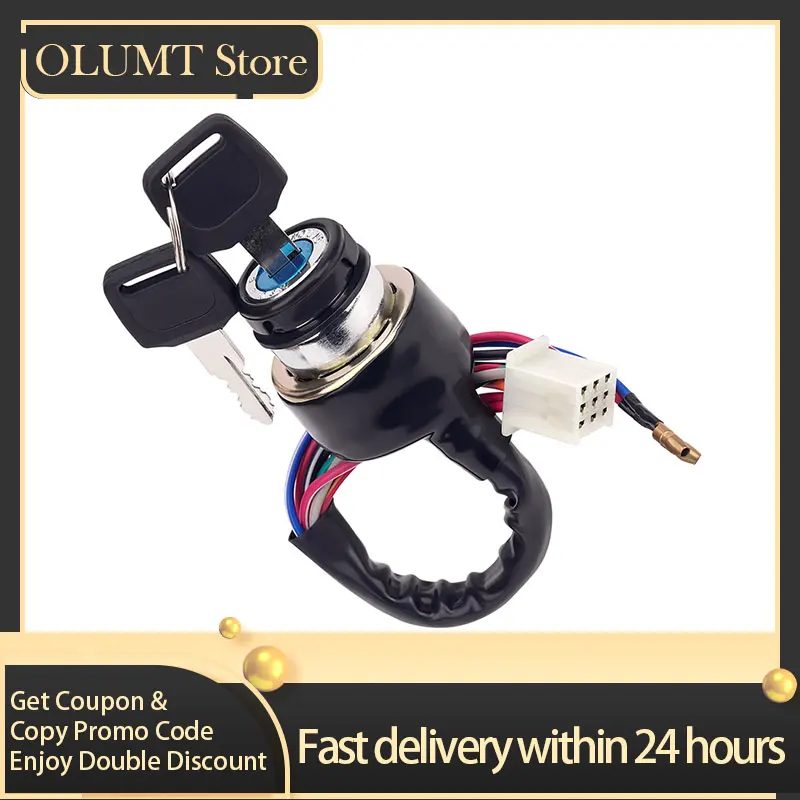 Motorcycle 9 pin with 2 wires Electric Door Lock Plug Ignition Key Switch For Suzuki AX100 125cc 150cc 250cc 300cc ATV AX 100