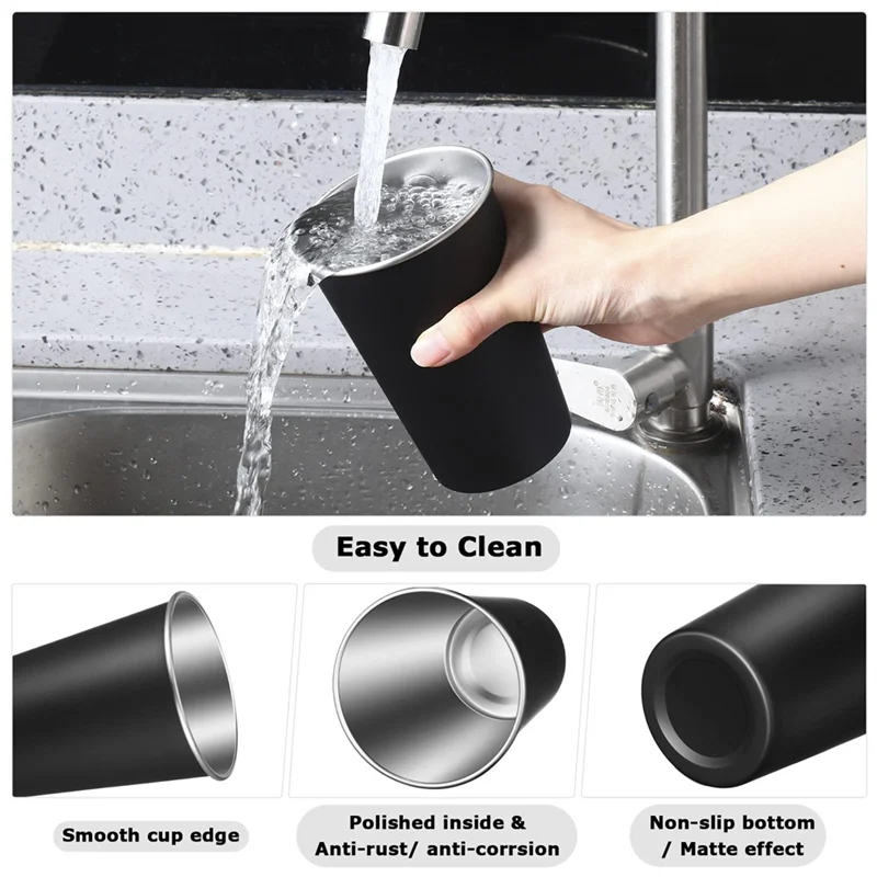 

AB15-Питьевая вода, 16 унций, чашки из нержавеющей стали, 20 упаковок, металлические, небьющиеся, для бара, дома, путешествий, пикника, кемпинга, отдыха на природе