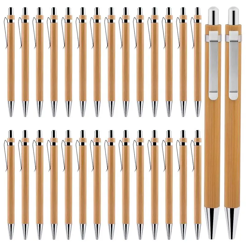 BHBL Wood Ballpoint Pen Bamboo Ballpoint Pen: 30 Pack Ballpoint Pen Set Bamboo Ballpoint Pen Set for School
