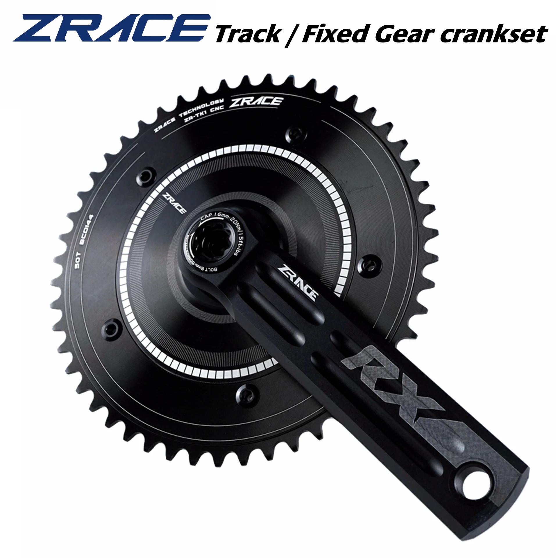 ZRACE RX  Track Bikes / Fixed Gear Chainset Crankset, BCD144, 46T 47T 49T 50T, 165mm / 170mm / 172.5mm / 175mm