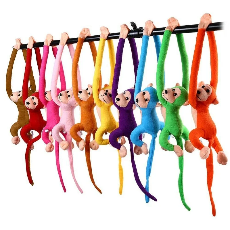 New Color Long Arm Monkey Plush Stuffed Doll Kids Cute Animal Plush Toys Creative Curtain Doll Hanging Monkey Decorative