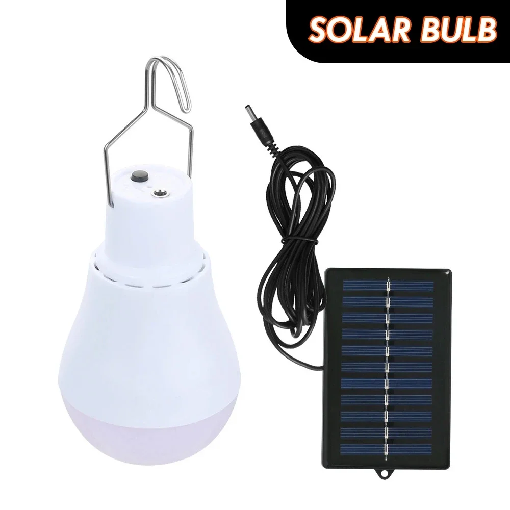 

Solar Powered Lamp Portable Led Bulb Lights Rechargeable Camp Tent Night Fishing Emergency Solar Energy Panel Sunlight