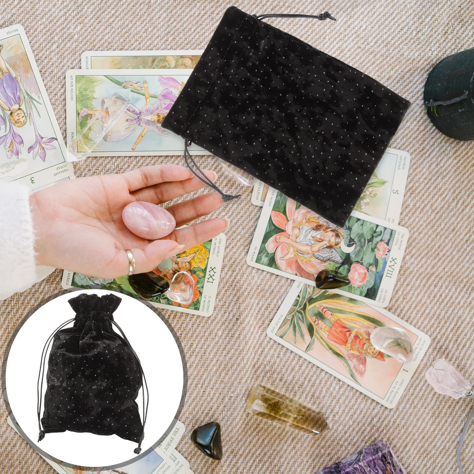 

Sturdy Drawstring For Cards Storage Small Portable Pouch Travel Organizer Gift Jewelry Container Tarot Storage Bag Small Items