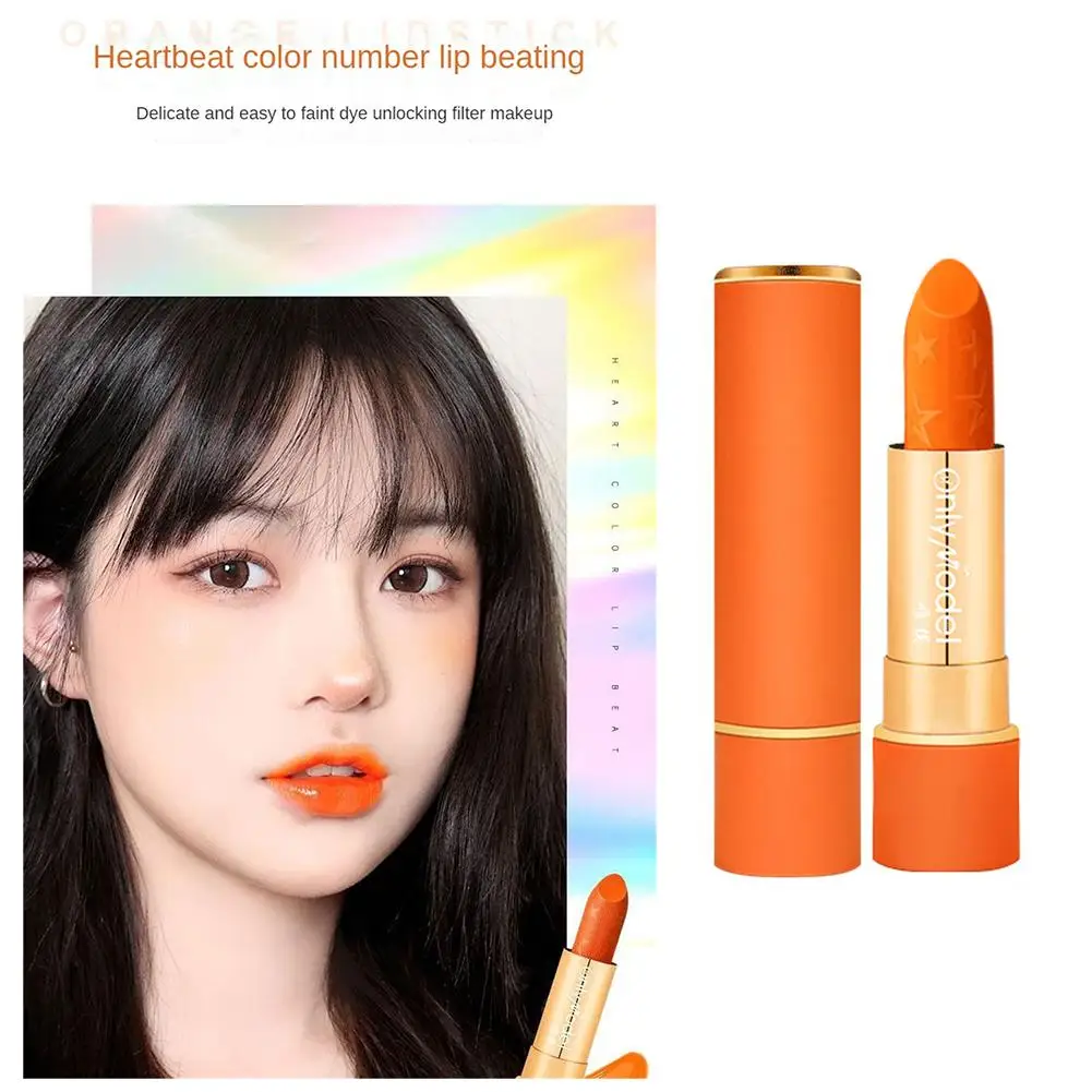 5 uds lápiz labial de zanahoria hidratante suave energético colores brillantes belleza lápiz labial productos para labios lápiz labial naranja de larga duración