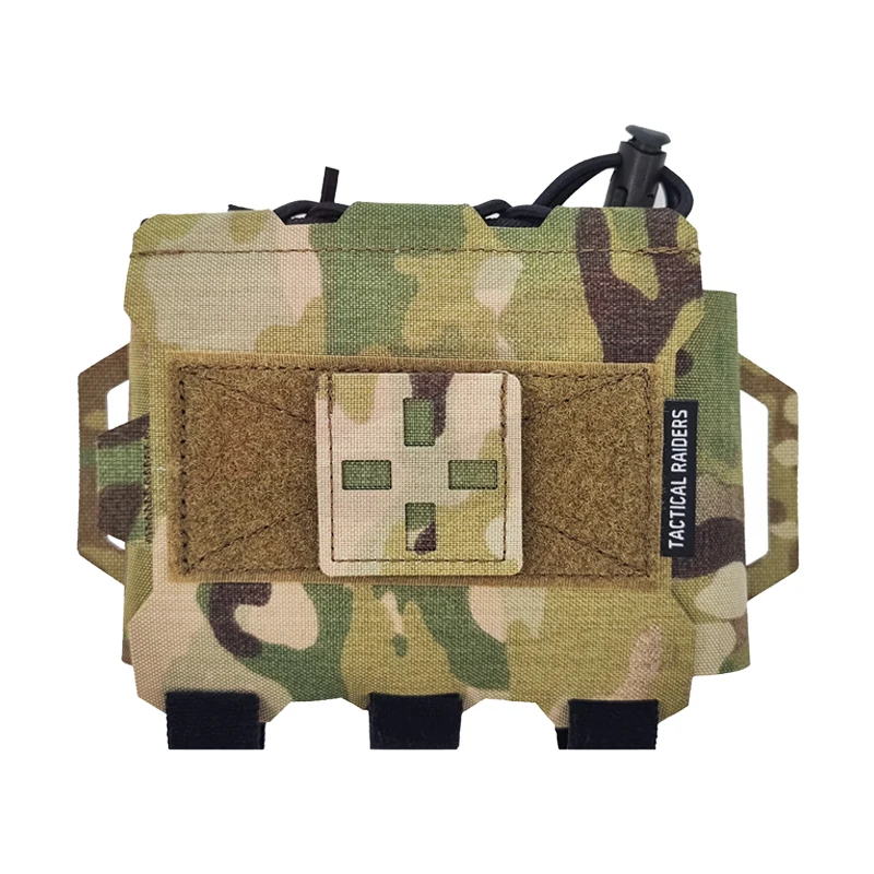 Tactical Raiders Belt Mounted Mini Individual Medical Pouch NIR Compliant MC Multi Camo TR089