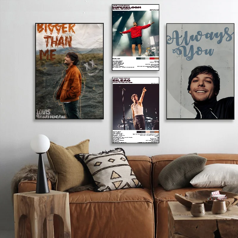 Singer Louis Tomlinson Poster Self-adhesive Art Waterproof Paper Sticker Coffee House Bar Room Wall Decor