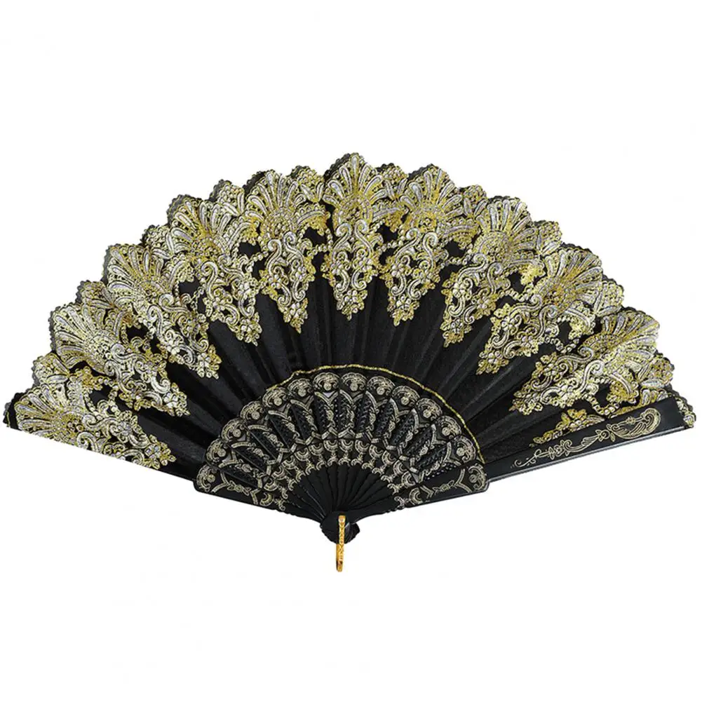 Hand Fan Burr-free Folding Fan Clear Pattern Decoration  Delicate Wedding Party Dancing Fan