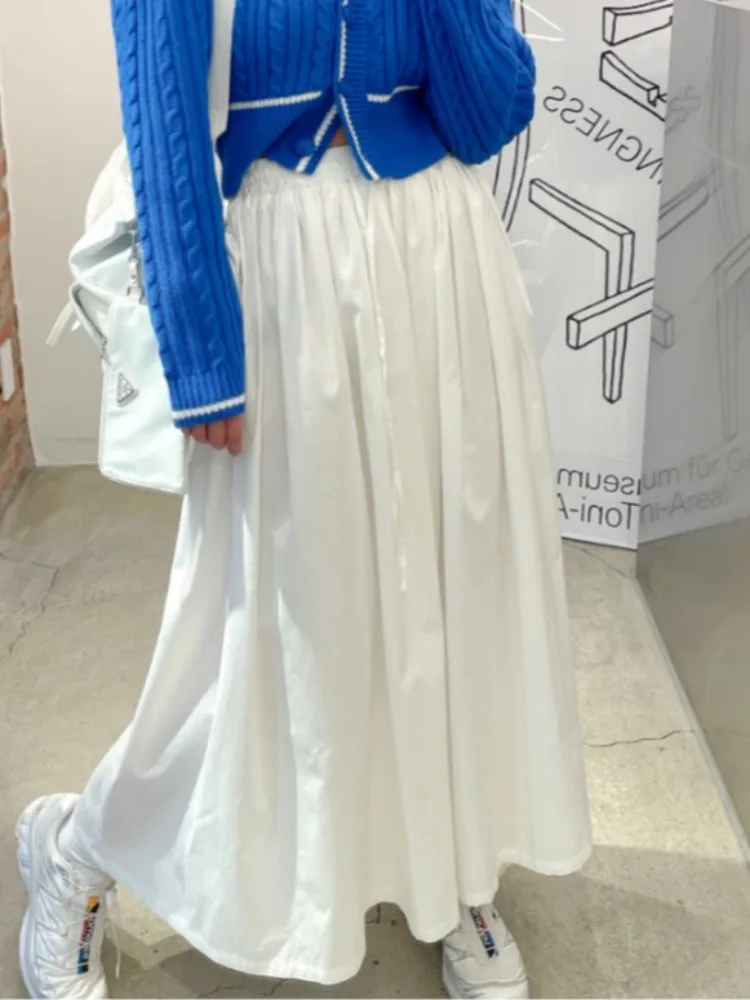 

Длинная плиссированная юбка с эластичным поясом для женщин, с цветным декоративным шнурком, модная осенняя новинка 2025 года, Dongda Gate