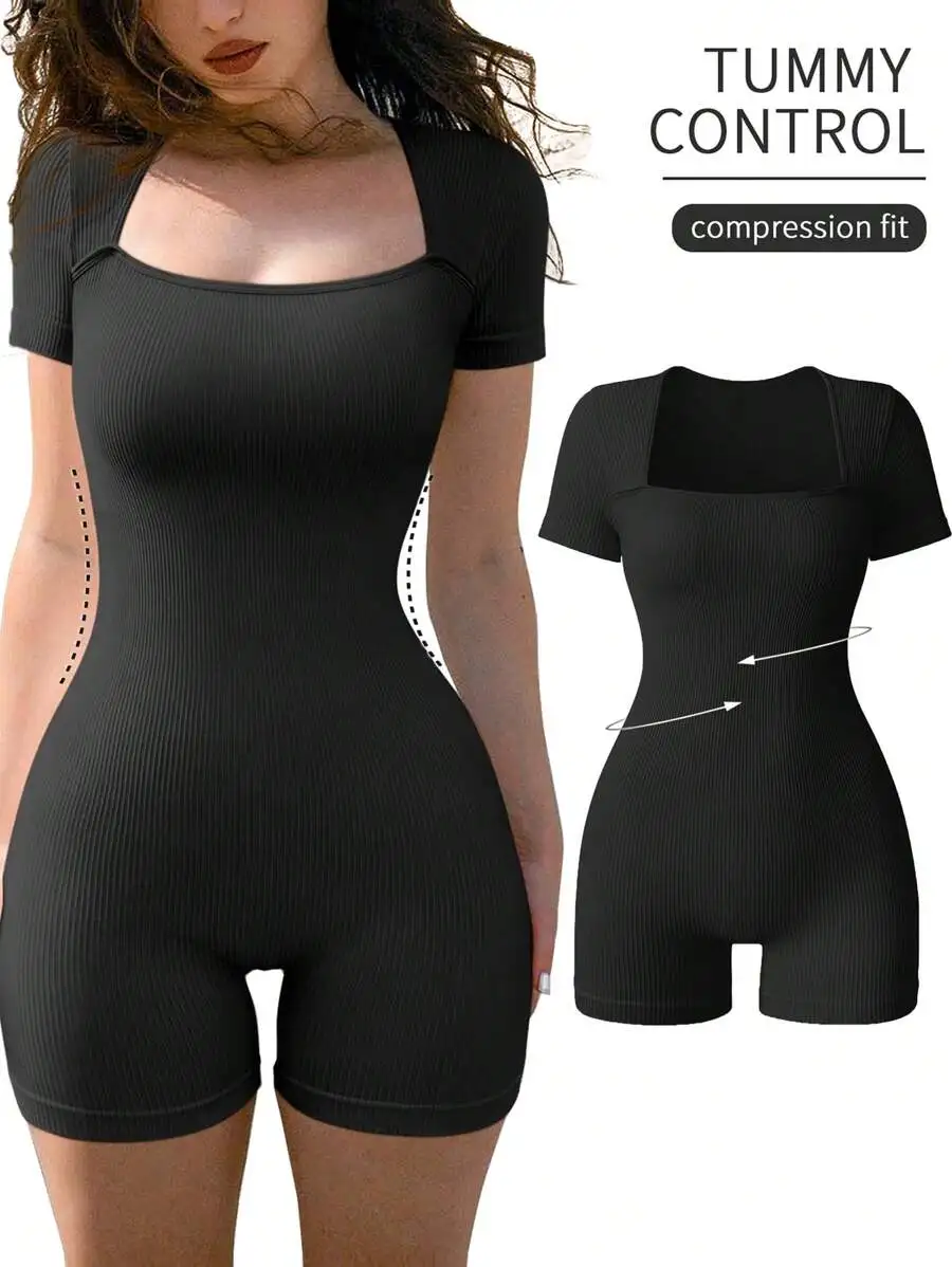 

Gameset Sport Seamless Ribbed High Elasticity Yoga Sports Jumpsuit