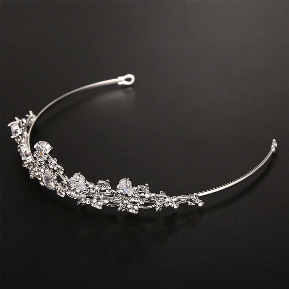 

Rhinestone Crown Headdress Wedding Hairpieces Bridal Tiara Elegant Accessories Bridesmaid Prom Pageants Parties Hair Decor Hoop