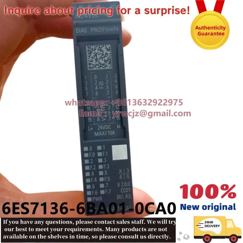 SIEMENS 6ES7136-6BA01-0CA0 ET200SP Safety Input Module, 100% Brand New Original in stock
