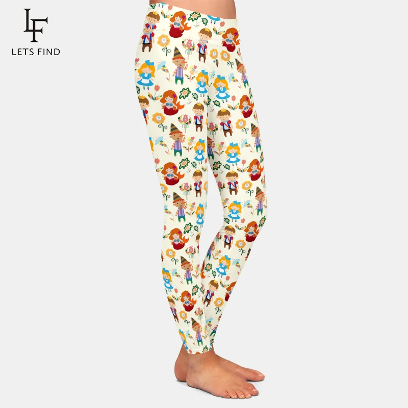 LETSFIND-pantalones de Fitness con estampado 3D de dibujos animados para mujer, Leggings completos, alta cintura, nuevo, Invierno