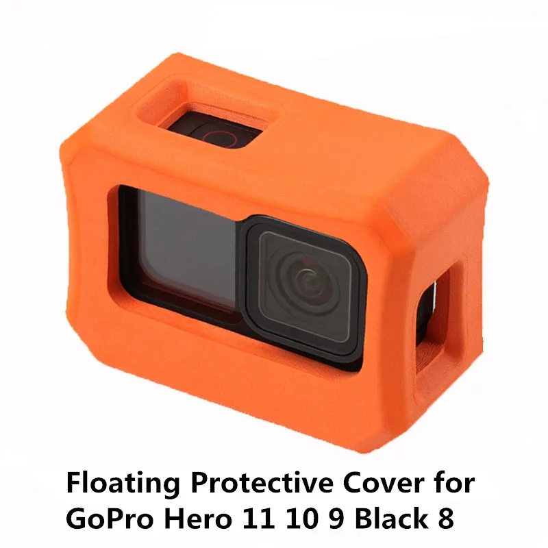 Orange Floaty Case for Gopro Hero 12 11 10 9 8 Diving Floating Protective Cover for Go Pro 12 11 10 9 Action Camera Accessories