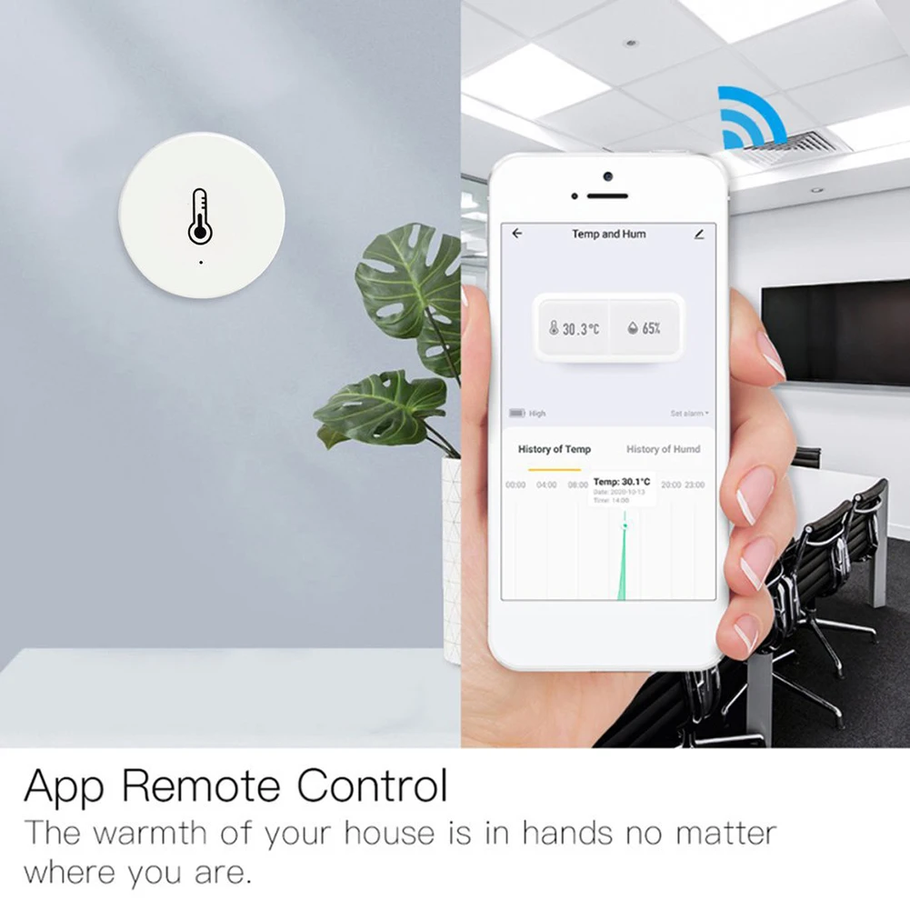 Sensor de temperatura e umidade Tuya ZigBee funciona com Alexa Google Home Smart Home Smart Life/Tuya Smart App Control