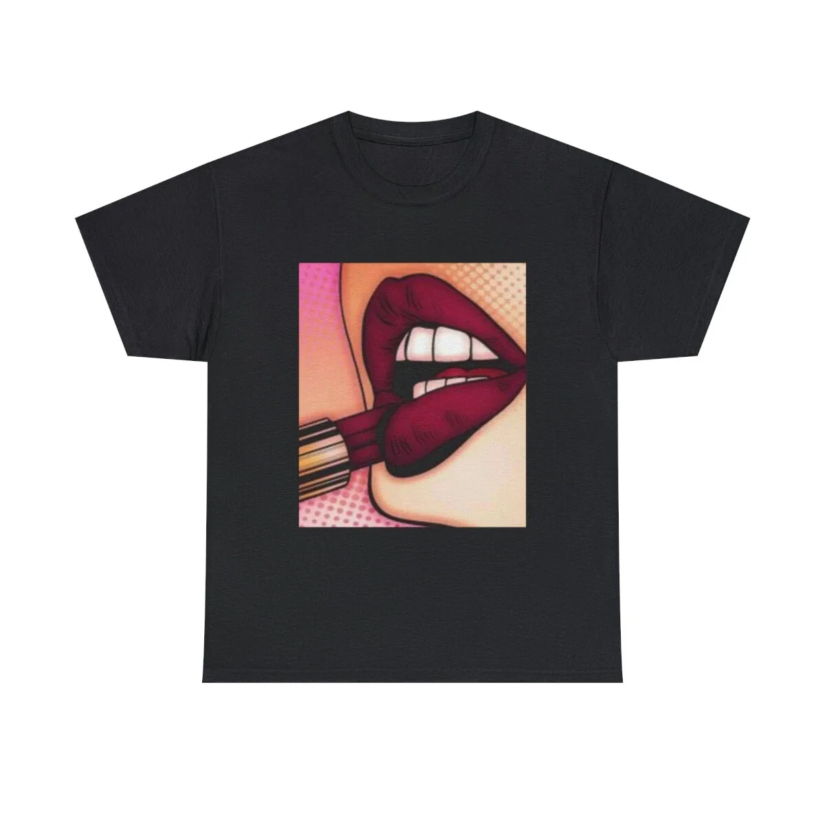 

Lipstick Graphic Printing Summer Luxury Brand Cotton Men's and Women's T-Shirts Short Sleeves Street Fashion Trend Clothing