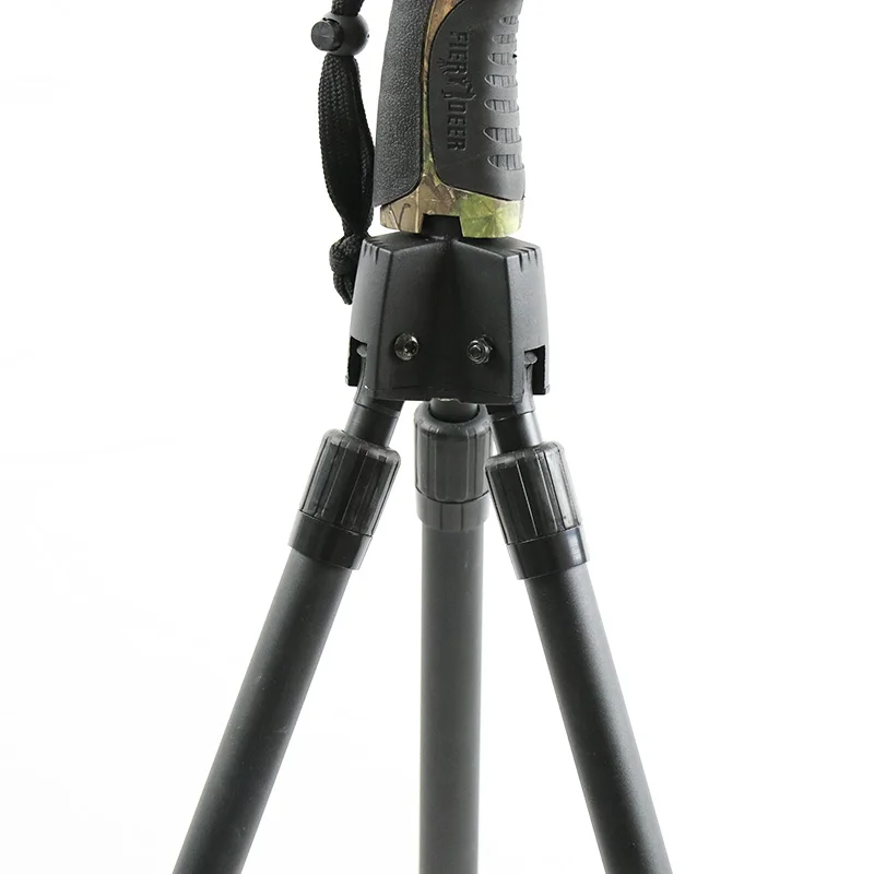 One Handle Control Adjustable Height V Shaped Rotating Yoke Trigger Tripod Telescopic Shooting Stick Professional Hunting Stick