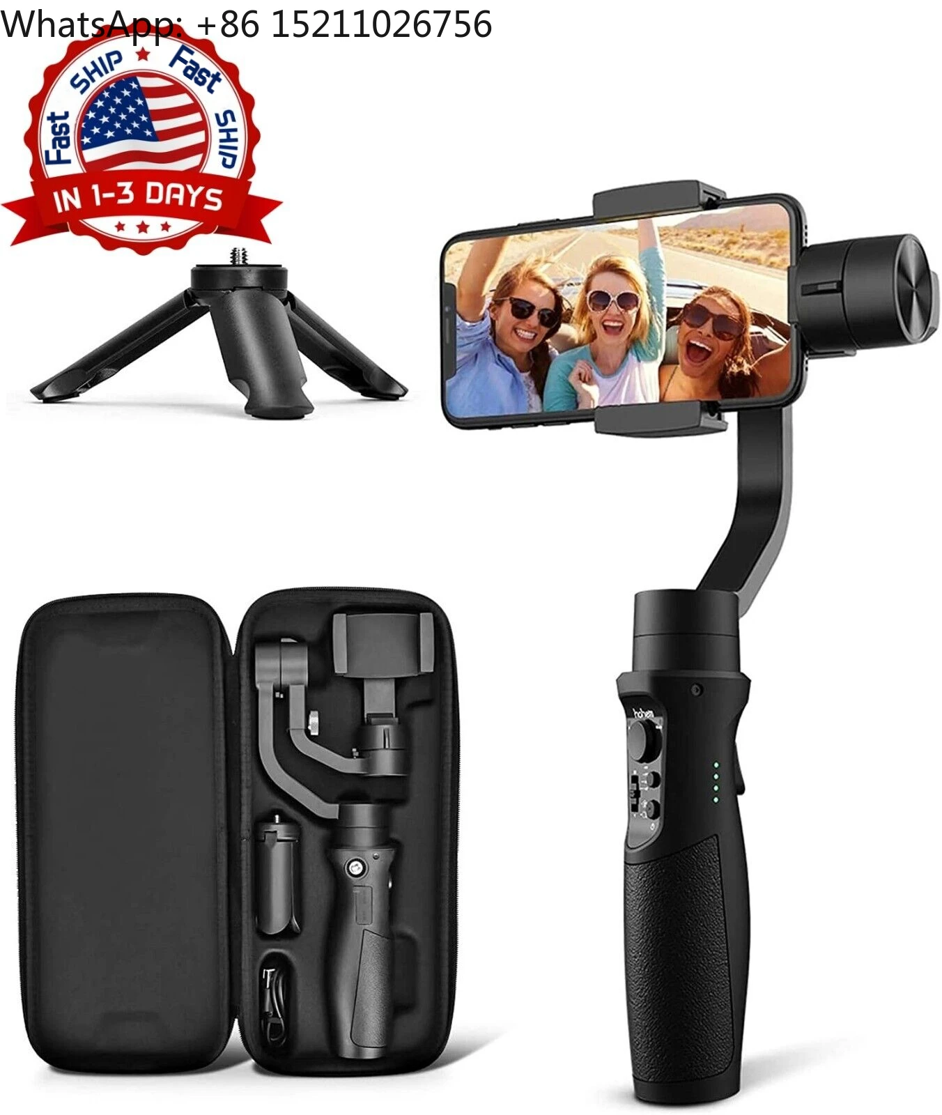 Fast Shipping 3-axis Handheld Smartphone Gimbal Stabilizer Automatic Selfie Stick with AI Face Tracking Model H4