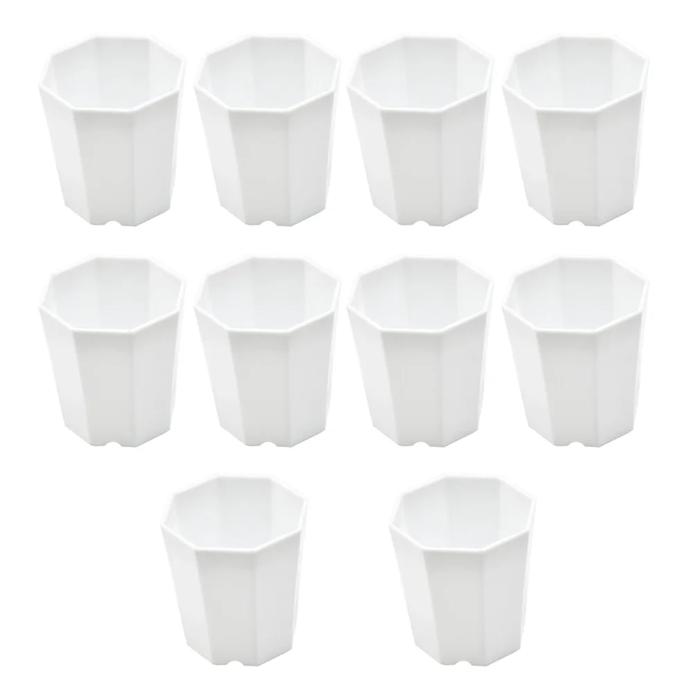 

Succulent Plant Flower Pots 7.2 x 6.8 x 5 cm Container Decor Garden Plastic Polygon White High Quality Practical
