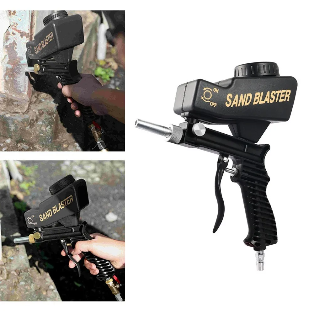 Pneumatic Sand Blasting Tool Gravity Sandblasting Gun Adjustable Mini Blasting Machine Spray Gun Polishing Burr Rust Removal Kit