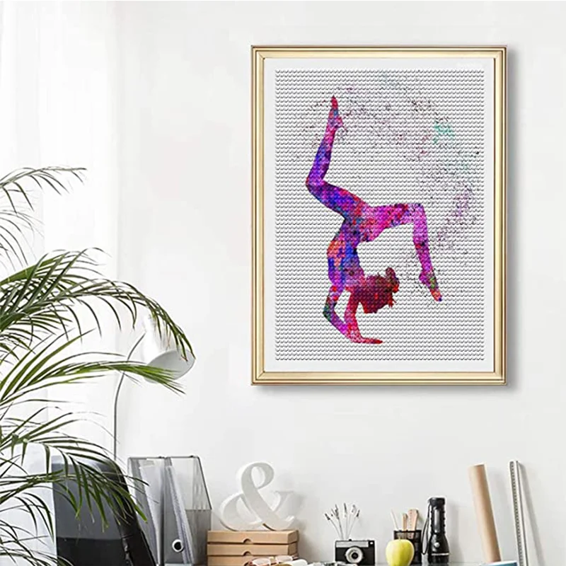 DIY Diamond Painting Kit Gymnastics Girls Giamond Art Adult Children, Digital Art Pictures Home Wall Decoration Gifts