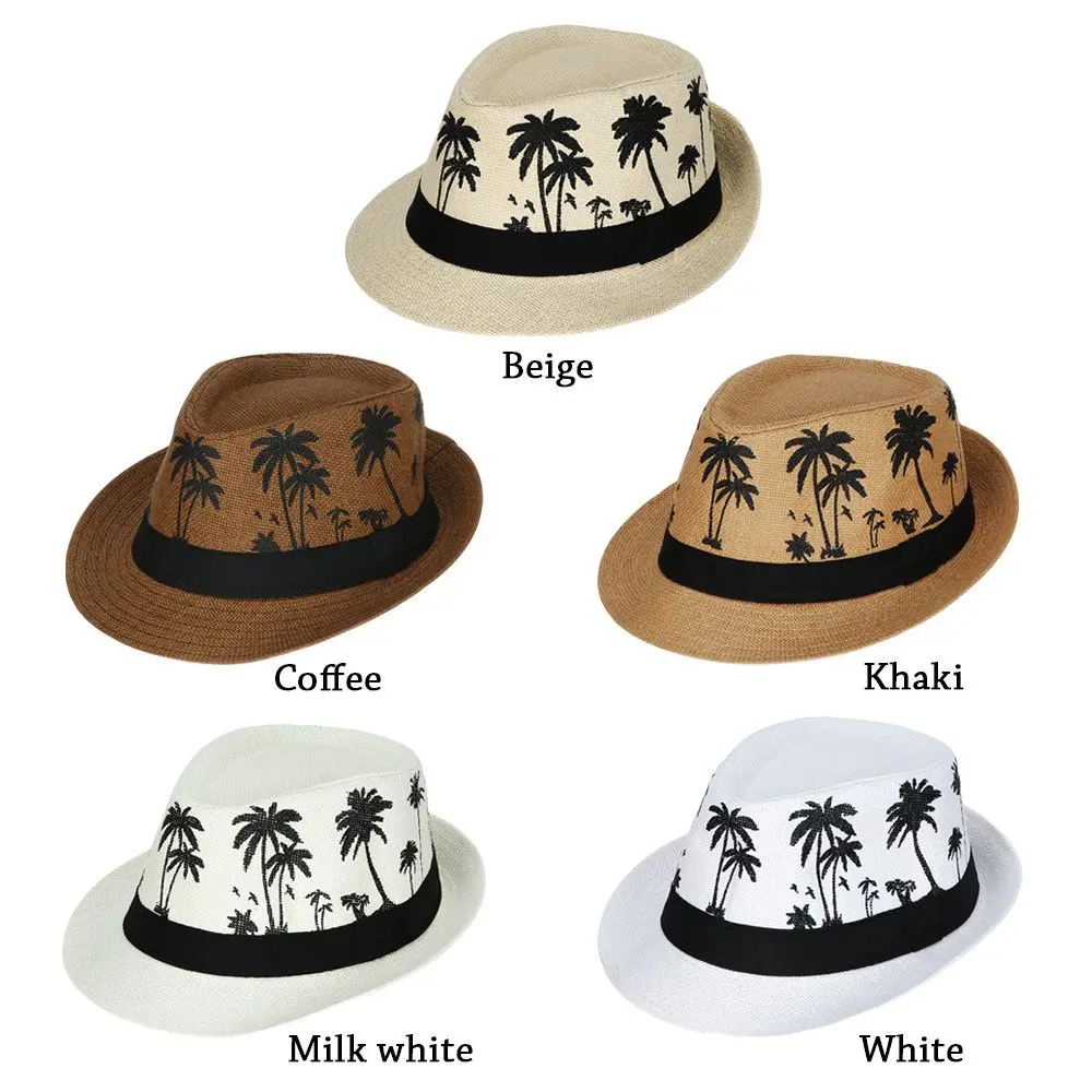 Summer Beach Cap Casual Sun Hat Coconut trees pattern men Jazz Hat Spring Summer hat