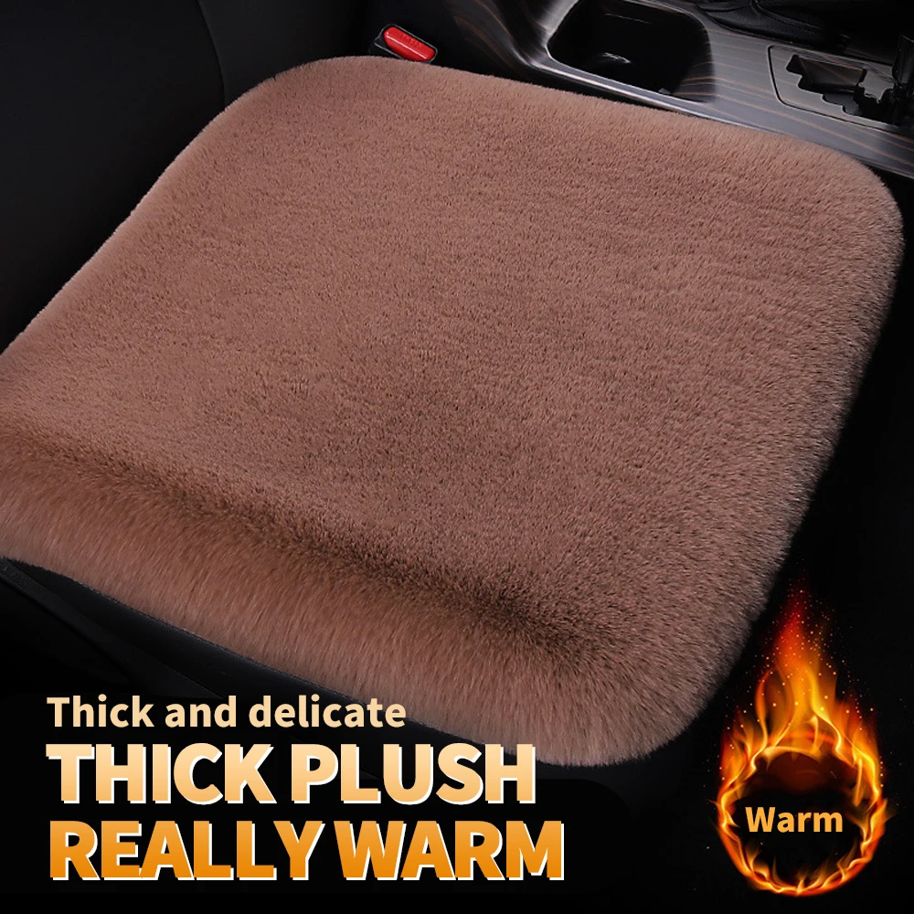 Universal Car Seat Cushion For OPEL Astra Mocha Omega Grandland x Corsa Cascada Tigra Aatara Plush Faux Rabbit Fur Car Seat Mats