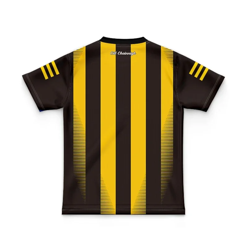 2022 Kilkenny GAA Kids Jersey 3 Stripe Home Ireland Men\'s Shirt Top Quality Free Delivery