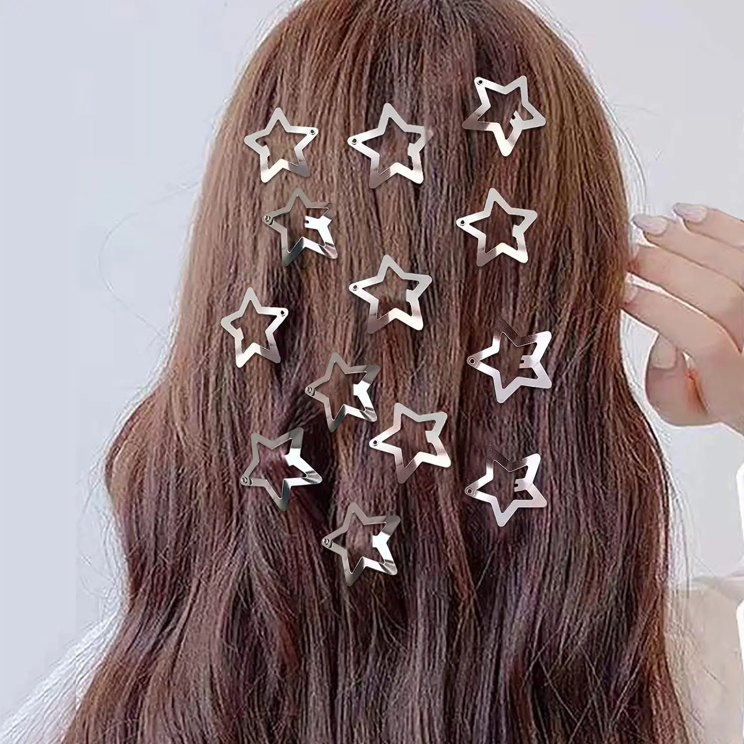 25/50Pcs Star Hair Clips for Girls Filigree Star Metal Snap Clip Hairpins Barrettes Fahsion Bobby Pin Headwear Accessories