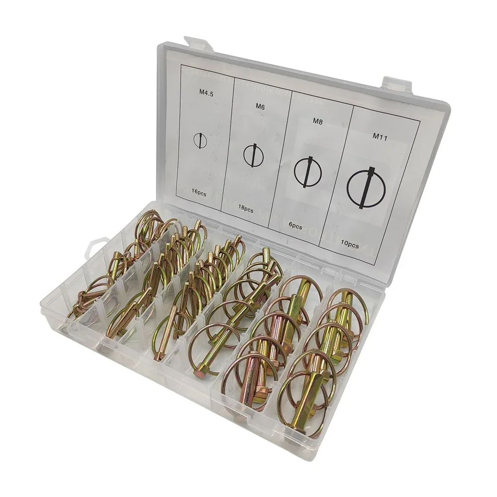 Boxed Safety Pins Color-plated Safety Pin 6 Compartments Clear Plastic Storage Box Extra Strength Identifying Markings