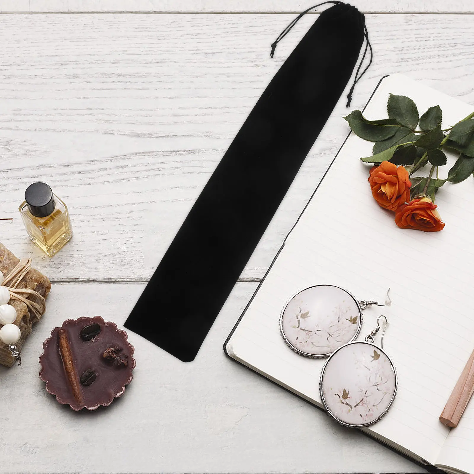 

2Pcs Folding Hand Fan Storage Bag Soft Drawstring Pouch Travel Organizer Lightweight Portable Hand Held Fan Cover