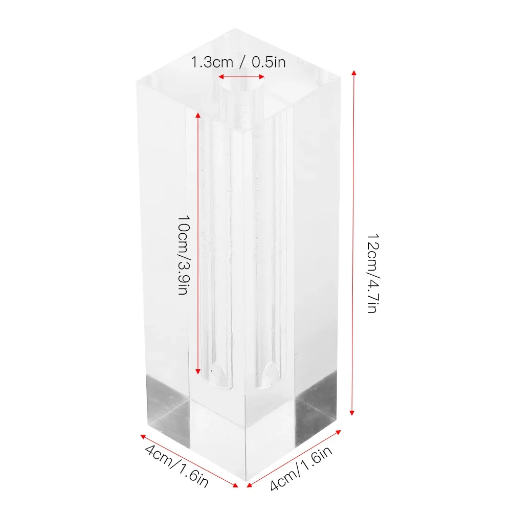 Transparent Rectangular Rose Flower Base Acrylic Display Stand Home Room Decoration Ornament