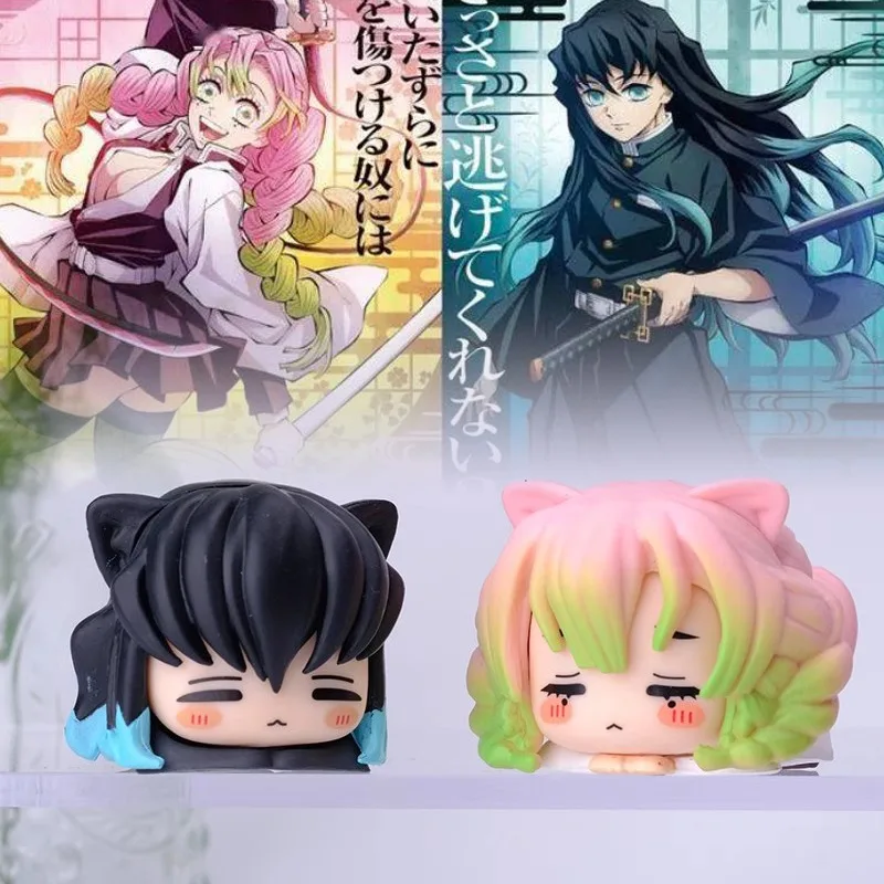 Anime Demon Slayer Figures Kimetsu No Yaiba Tanjirou Nezuko Statues Kawaii Cat Mitsuri Action Figurines Desktop Decoration Gifts