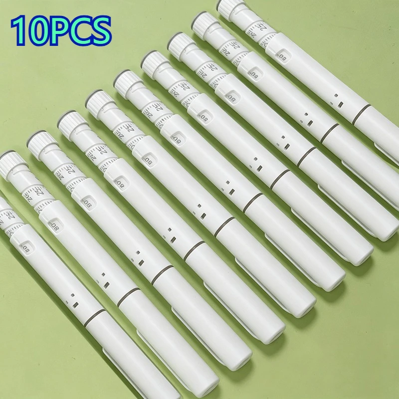 Disposable Diabetic Injection Pen Set 10Pcs 60U & 80U Adjustable Insulin Syringe Tool Blood Glucose Management Accessory