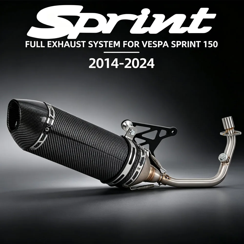 Sistema di Scarico Sprint per Vespa Sprint 125 150 PRIMAVERA 125 150 3V 2014-26, Tubo di Scarico per Moto, Collettore per Scooter, Silenziatore R77