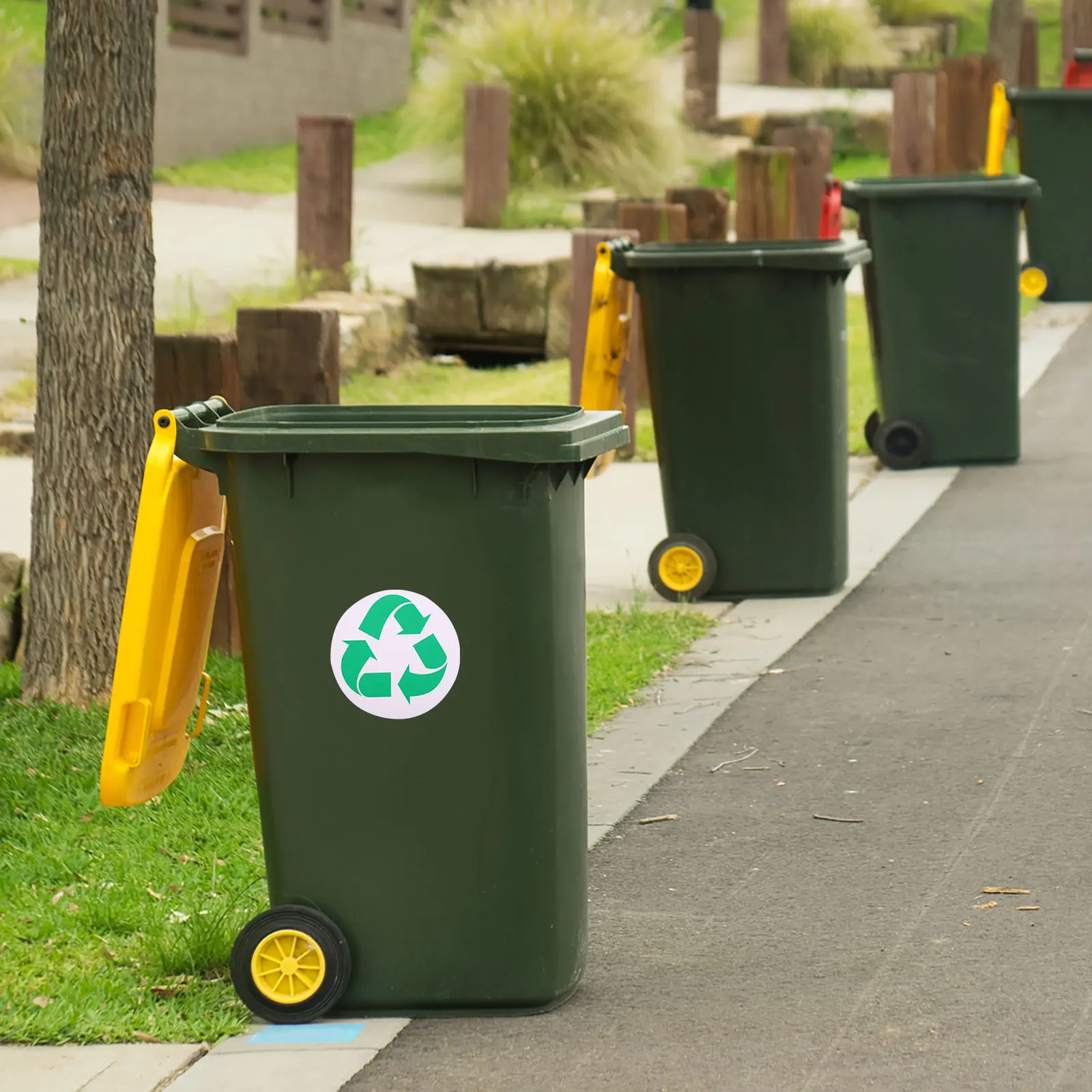 

6Pcs Garbage Classification Decals Recycle Trash Bin Labels for Waste Sorting Home Office Outdoor Use