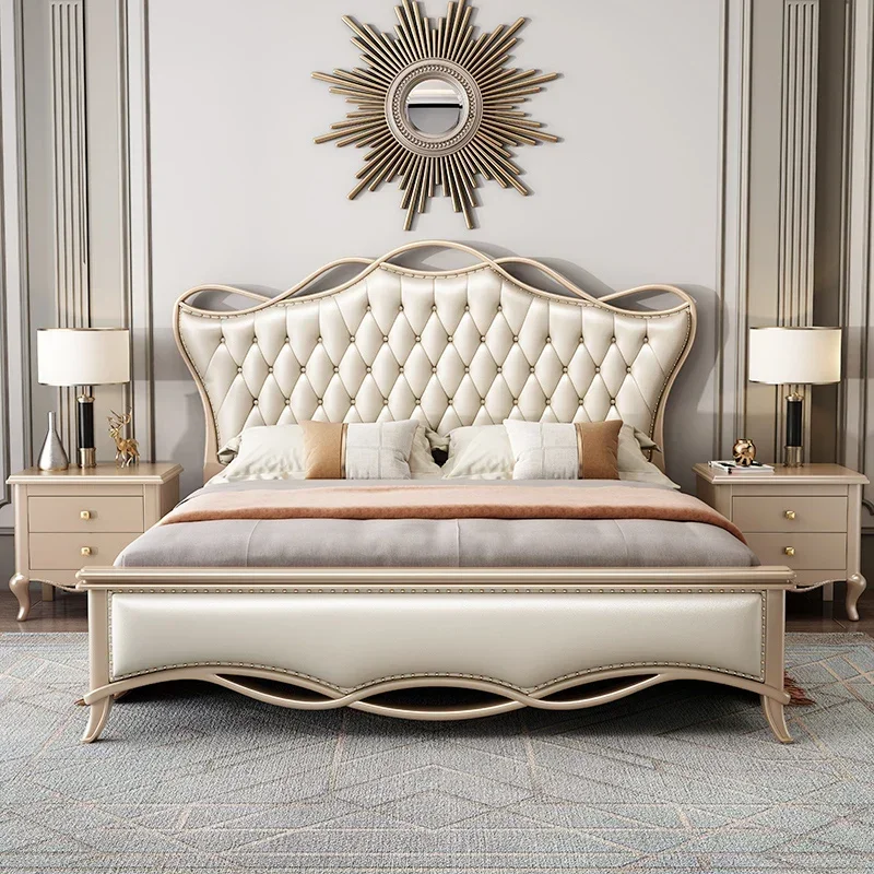 

Элегантная деревянная двуспальная кровать с изголовьем King Size, роскошные прикроватные тумбочки, каркас кровати Queen Size, мебель для спальни, Cama De Casal, мебель для дома