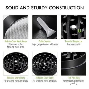 Manuelle Metallkräuter Mühle, 1,6/2 Zoll, Tabak, Gewürz, Pfeffer, Zigarette, Unkraut, Grasdrost, Rauchen, Küchenzubehör Hauptverkäufe Marihuana - №5