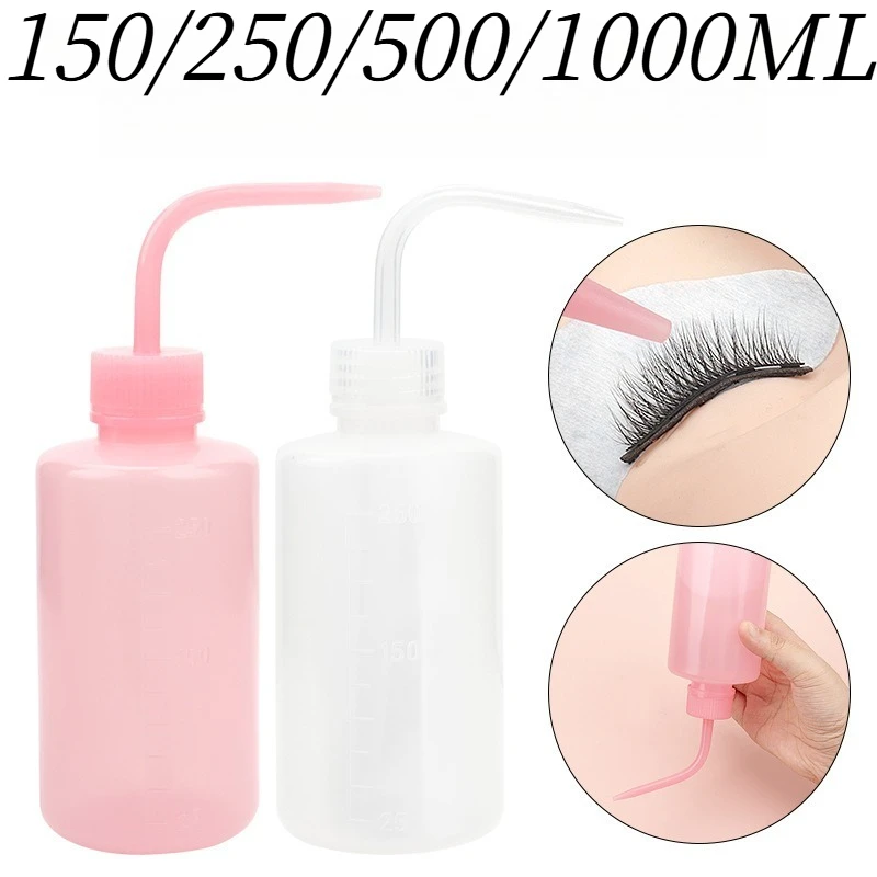 

1Pcs Squeeze Tube Empty Bottle Laboratory Measuring Bottles Curved Spout Washing Bottles Eyebrow Tattoo Supplies Lash Bath Flask