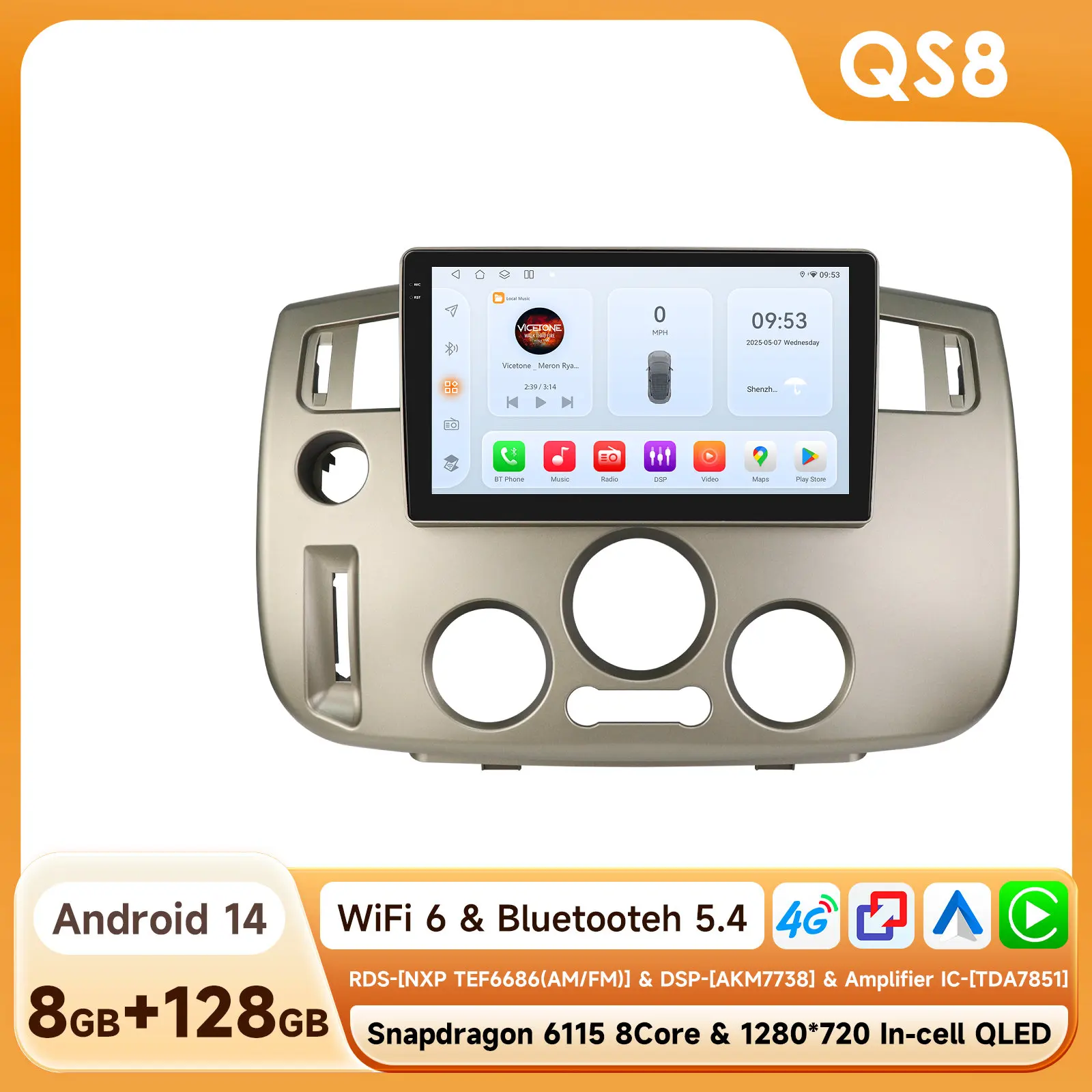 OSSURET AI Android 14 Autoradio Voor Renault Scenic Il 2004-2009 Intelligent Systeem Carplay auto Multimedia Video Player GPS 4G 6115