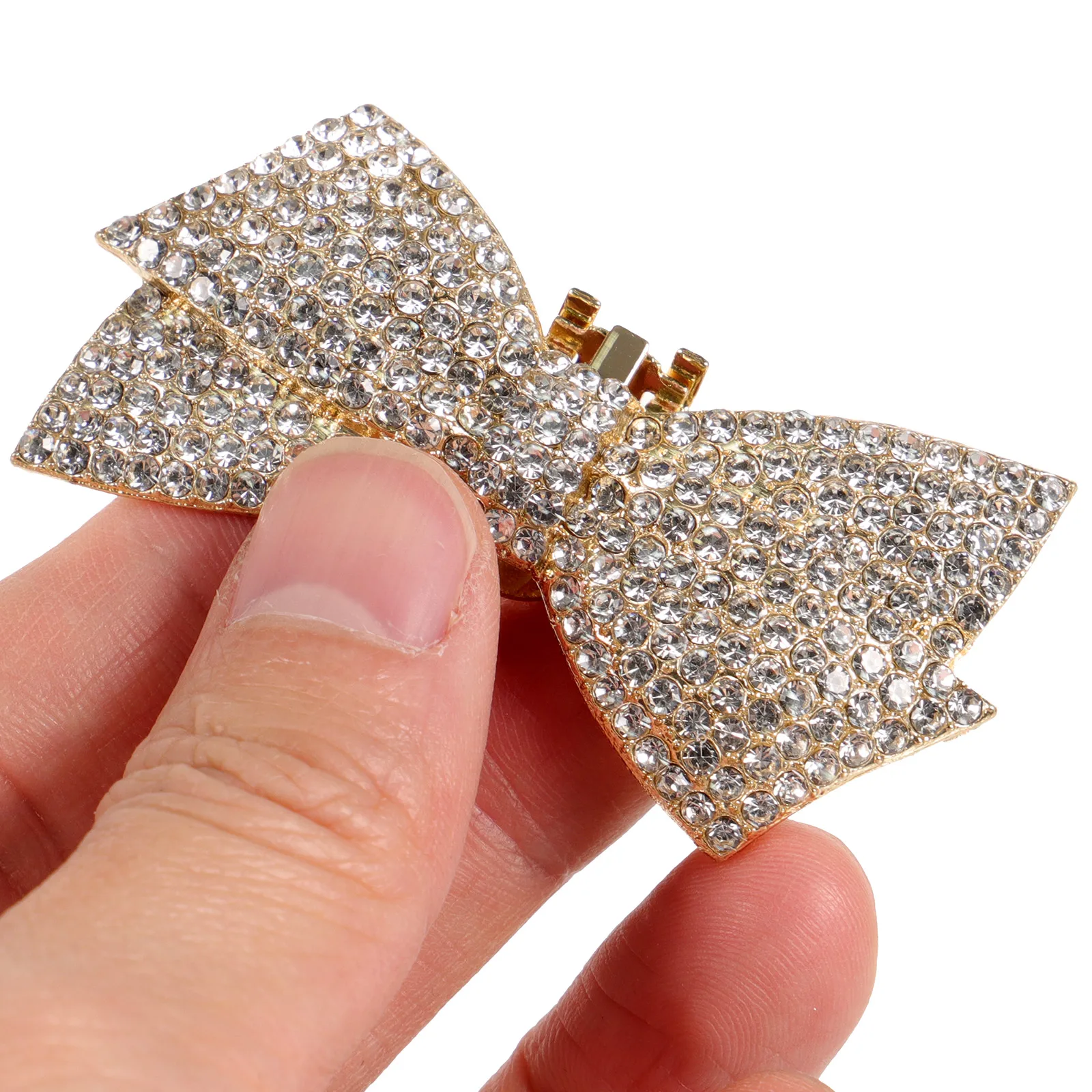

2 Pcs Rhinestones Shoe Clip Bow Buckle Embellishment Accessories High Heel Bows Shoes